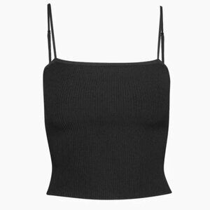 Aritzia Babaton Black Ribbed Tank Top